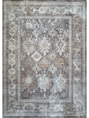 Stella 734 Kahve Bej Eskitme Desenli Makine Halısı