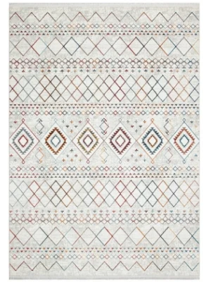 Moon 403 Gri Çok Renkli Dekoratif Makine Halısı