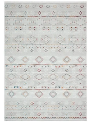 Moon 404 Gri Çok Renkli Dekoratif Makine Halısı