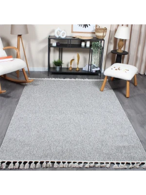 Boho BH-3 Gri Bukle Dokuma Modern Makine Halısı