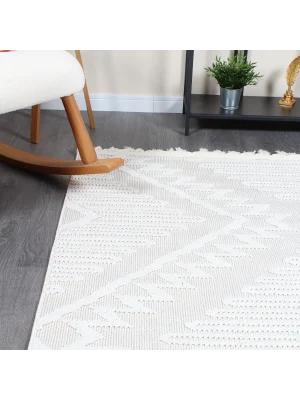 Boho BH-6 Krem Bukle Dokuma Modern Makine Halısı