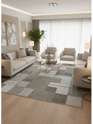 Narbe NB03 Bukle Modern Desenli Makine Halısı