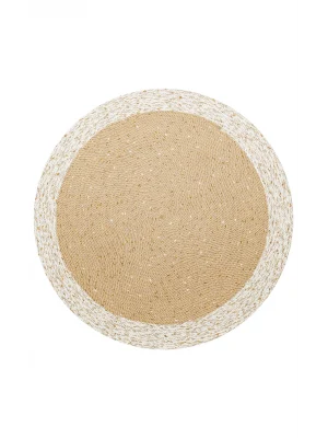 Patna PTN 02 Natural White Jüt Hasır Görünümlü Hav Toz Vermez Dekoratif Örgü Halı