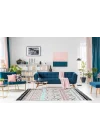 Arya Ar 04 Pink Aqua %100 Geri Dönüşümlü Pamuktan Çift Taraflı Yıkanabilir Modern Dekoratif Kilim