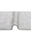 Urban 03 Grey White Etnik Desenlere Sahip Hav Toz Vermez Yumuşak Dokulu Modern Halı