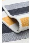 Arya Ar 24 Yellow Antrasit %100 Geri Dönüşümlü Pamuktan Çift Taraflı Yıkanabilir Modern Dekoratif Kilim