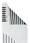 Arya Ar 25 White Black %100 Geri Dönüşümlü Pamuktan Çift Taraflı Yıkanabilir Modern Dekoratif Kilim