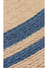 Patna PTN 06 Natural Navy Jüt Hasır Görünümlü Hav Toz Vermez Dekoratif Örgü Halı