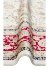 İsfahan 03 Cream Red Klasik Desenli Yüksek Kalite Sık Dokuma Makine Halısı