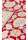 İsfahan 03 Cream Red Klasik Desenli Yüksek Kalite Sık Dokuma Makine Halısı