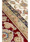 İsfahan 03 Cream Red Klasik Desenli Yüksek Kalite Sık Dokuma Makine Halısı