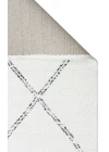 Nevada NVD 03 White Black Moroccon Tuşeli Hav Toz Vermez Kaymaz Tabanlı İnce Dokuma Modern Halı