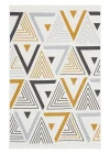 Arya Ar 18 Yellow Grey %100 Geri Dönüşümlü Pamuktan Çift Taraflı Yıkanabilir Modern Dekoratif Kilim
