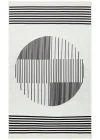 Arya Ar 25 White Black %100 Geri Dönüşümlü Pamuktan Çift Taraflı Yıkanabilir Modern Dekoratif Kilim