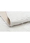 İnci 502 Beyaz Makinede Yıkanabilen Kaymaz Tabanlı İskandinav Desenli Makine Halısı