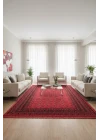 Afgan Plus 304 Kırmızı Etnik Afgan Desenli Makine Halısı