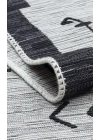 Arya Ar 23 Grey %100 Geri Dönüşümlü Pamuktan Çift Taraflı Yıkanabilir Modern Dekoratif Kilim
