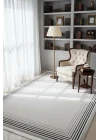 Galista SF214 Gri Antrasit Pamuk Tabanlı Akrilik Modern Çizgili Salon Halısı