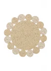 Patna PTN 03 Natural White Jüt Hasır Görünümlü Hav Toz Vermez Dekoratif Örgü Halı