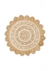 Solo Jüt 105 Natural White Yuvarlak El Dokuma Flatweave Naturel Jüt Hasır Halı