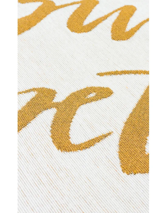 Arya Neo Arn 02 White Yellow Yıkanabilir Kaymaz Tabanlı Modern Pamuk Kilim