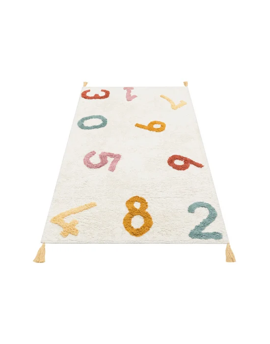 COTTON BOON HALI 0022 Yıkanabilir Kaymaz Tabanlı Naturel Pamuk Bebek Halısı
