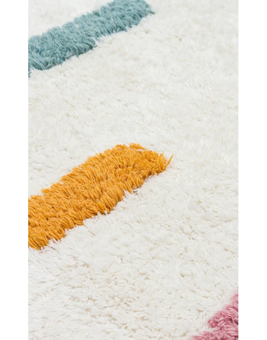 COTTON BOON HALI 0023 Yıkanabilir Kaymaz Tabanlı Naturel Pamuk Bebek Halısı