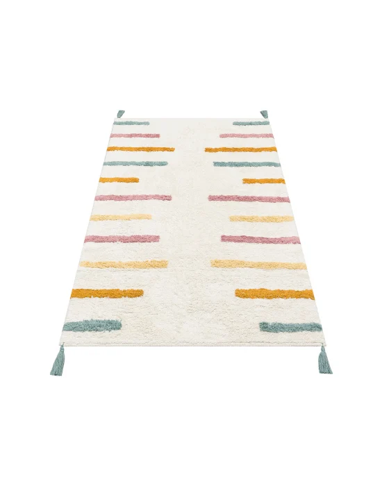 COTTON BOON HALI 0023 Yıkanabilir Kaymaz Tabanlı Naturel Pamuk Bebek Halısı