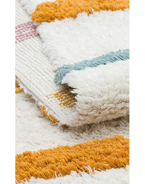 COTTON BOON HALI 0023 Yıkanabilir Kaymaz Tabanlı Naturel Pamuk Bebek Halısı
