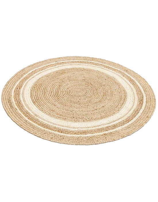 Juno Jüt Ech 01 Natural White Flatweave El Dokuma Naturel Jüt Hasır Halı