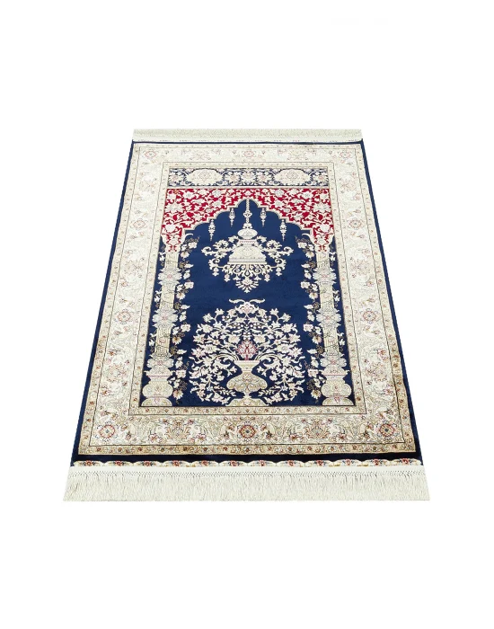 Isfahan Scd 01 Navy Klasik Desenli Yüksek Kalite Sık Dokuma Seccade