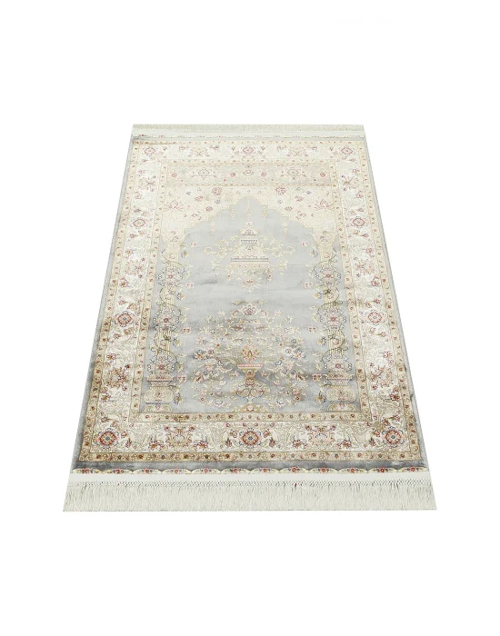 Isfahan Scd 01 Grey Klasik Desenli Yüksek Kalite Sık Dokuma Seccade