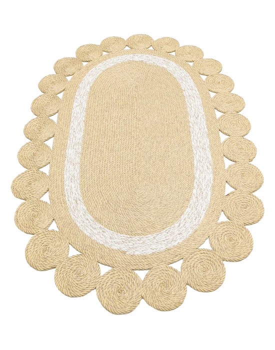 PATNA HALI 0043 Jüt Hasır Görünümlü Hav Toz Vermez Örgü Halı