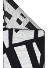 Arya Neo Arn 05 White Black Yıkanabilir Kaymaz Tabanlı Modern Pamuk Kilim