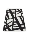 Arya Neo Arn 05 White Black Yıkanabilir Kaymaz Tabanlı Modern Pamuk Kilim