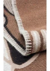 Arya Neo Arn 06 Brown White Yıkanabilir Kaymaz Tabanlı Modern Pamuk Kilim