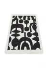 Arya Neo Arn 07 Whıte Black Yıkanabilir Kaymaz Tabanlı Modern Pamuk Kilim