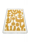 Arya Neo Arn 07 White Yellow Yıkanabilir Kaymaz Tabanlı Modern Pamuk Kilim