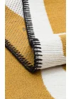 Arya Neo Arn 07 White Yellow Yıkanabilir Kaymaz Tabanlı Modern Pamuk Kilim