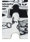 Arya Neo Arn 11 White Black Yıkanabilir Kaymaz Tabanlı Modern Pamuk Kilim
