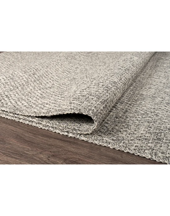Dhoku DH003 Gri Rustik Modern Örme Kilim - indoor & outdoor