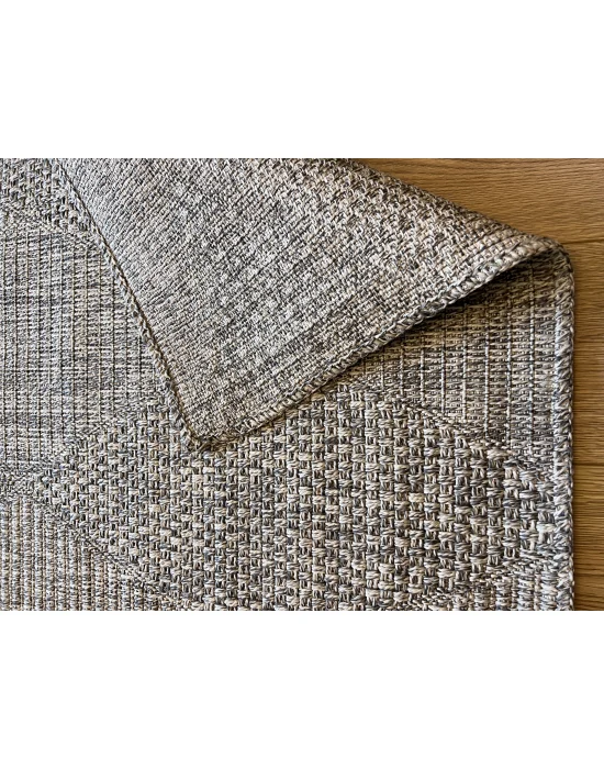 Dhoku DH004 Gri Rustik Modern Örme Kilim - indoor & outdoor