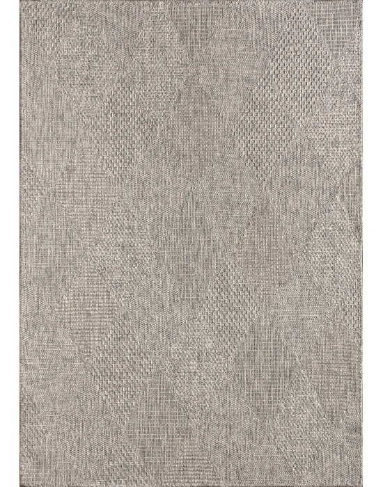 Dhoku DH004 Gri Rustik Modern Örme Kilim - indoor & outdoor
