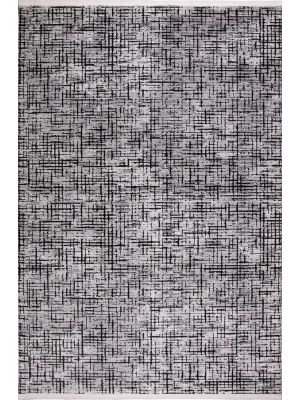 Elit 28769A Gri Siyah Akrilik Makine Halısı