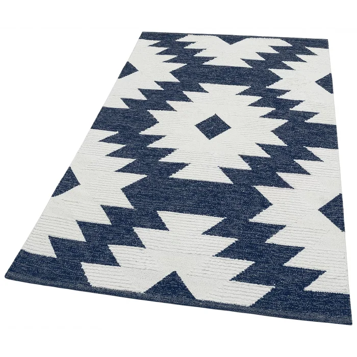 AFRO KILIM 0006 Naturel Yıkanabilir Modern Desenli El Dokuma Hint Kilim