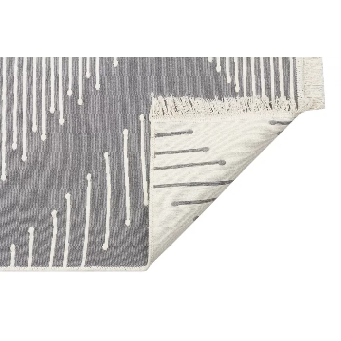 Arya Ar 15 Grey %100 Geri Dönüşümlü Pamuktan Çift Taraflı Yıkanabilir Modern Dekoratif Kilim