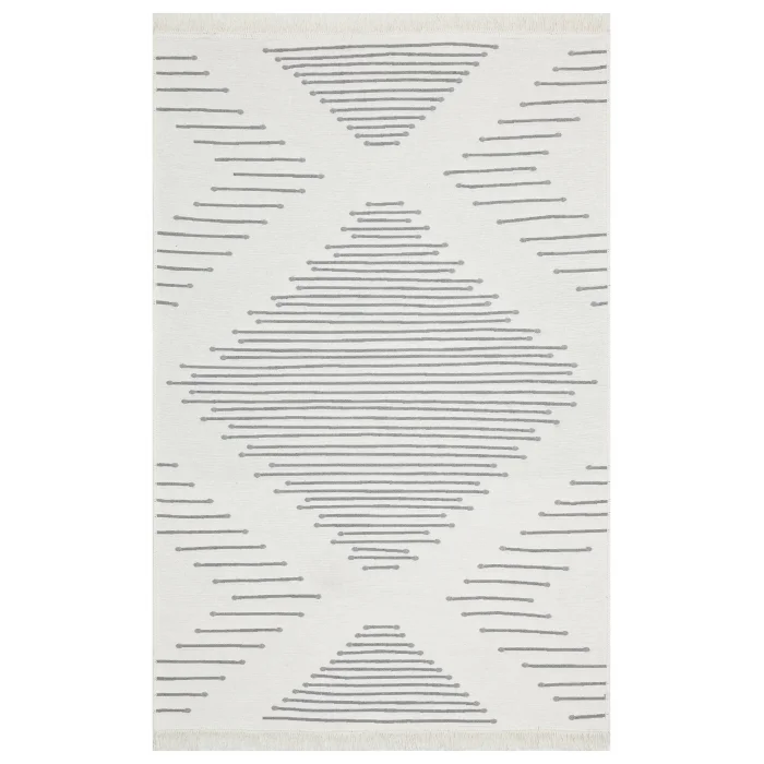 Arya Ar 15 Grey %100 Geri Dönüşümlü Pamuktan Çift Taraflı Yıkanabilir Modern Dekoratif Kilim