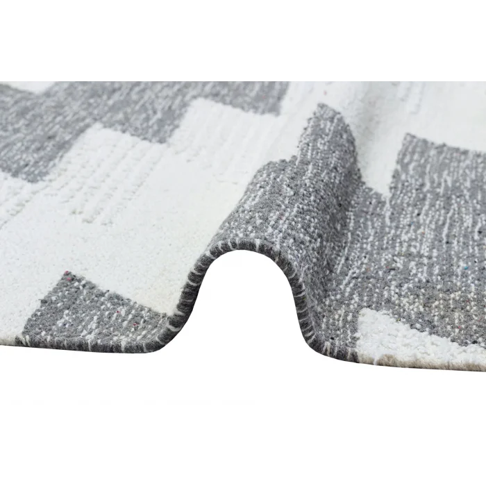 AFRO KILIM 0015 Naturel Yıkanabilir Modern Desenli El Dokuma Hint Kilim