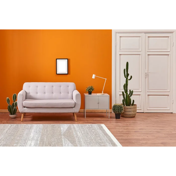 Arya Ar 06 Natural %100 Geri Dönüşümlü Pamuktan Çift Taraflı Yıkanabilir Modern Dekoratif Kilim