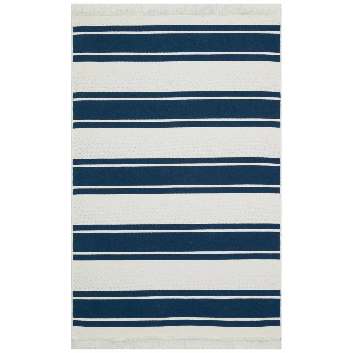 Arya Ar 12 Marine %100 Geri Dönüşümlü Pamuktan Çift Taraflı Yıkanabilir Modern Dekoratif Kilim